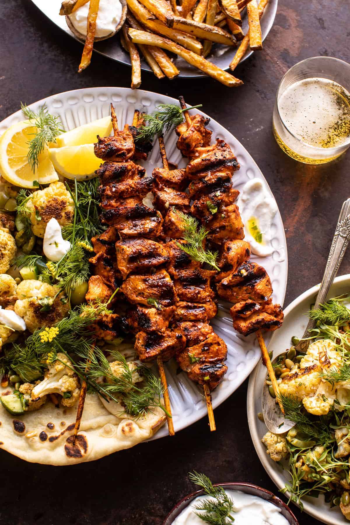 Lebanese Chicken with Charred Lemon Cauliflower | halfbakedharvest.com